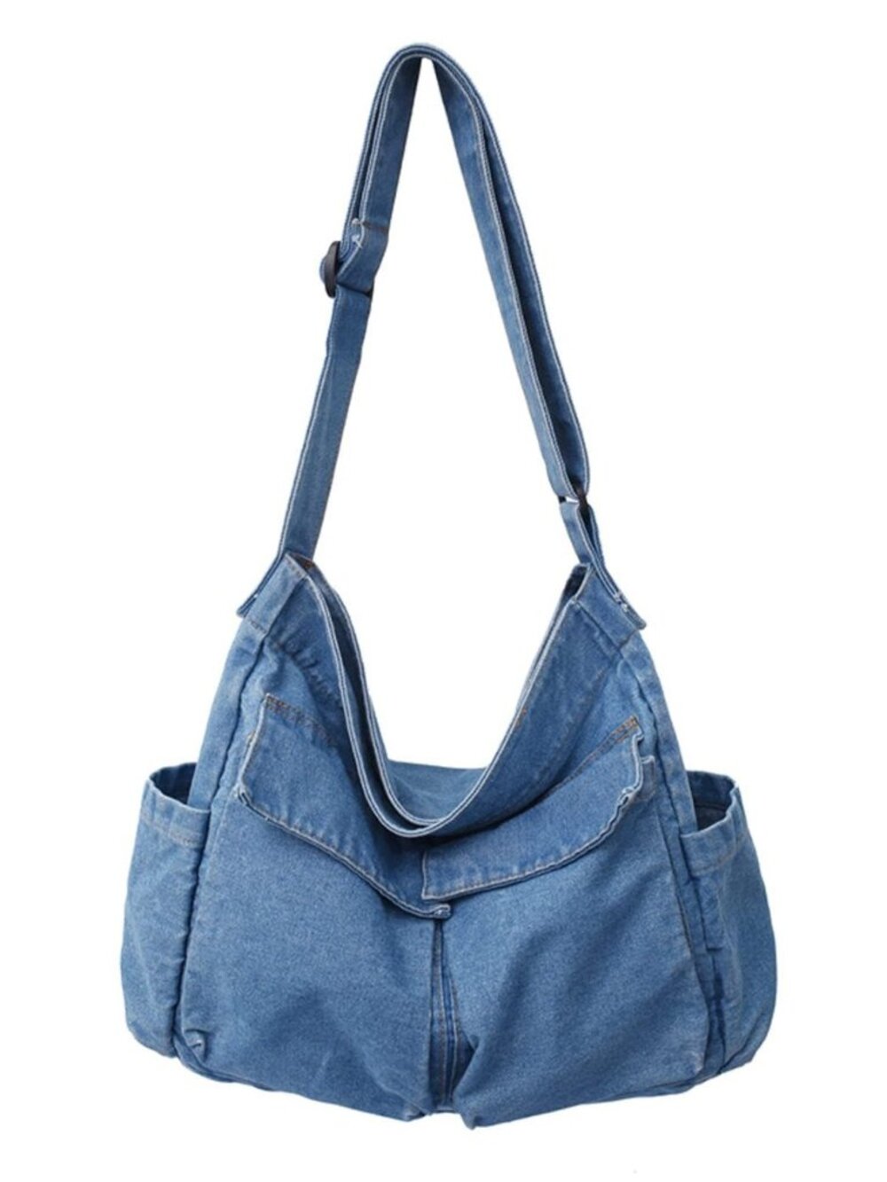 Denim Canvas Messenger Shoulder Bag for Women Men